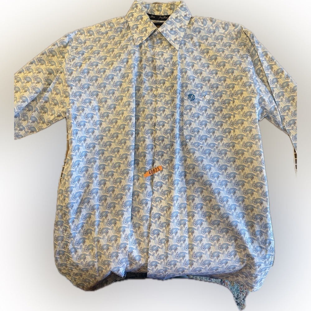 Wrangler Small George Strait Blue Paisley Casual Shirt